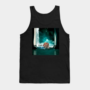 Funny kitten with lightbulb Tank Top